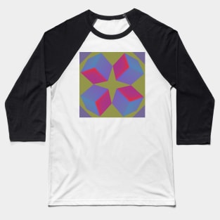 Digital Cube Pattern Two Baseball T-Shirt